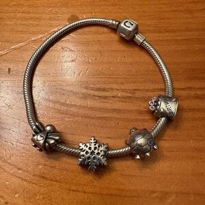 Pandora bracelet with charms